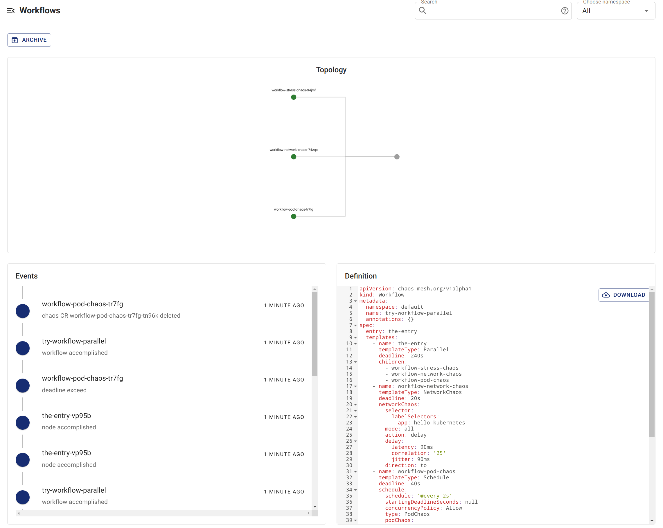 Workflow Status On Dashboard